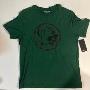 True Religion Green World Tour Buddha Short Sleeve Tee Large See Description